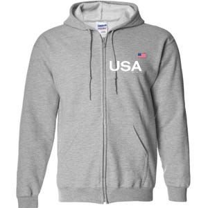 Big Usa Lacrosse Flag Gift Full Zip Hoodie