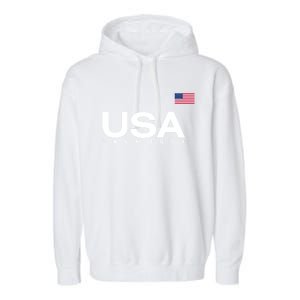 Big Usa Lacrosse Flag Gift Garment-Dyed Fleece Hoodie