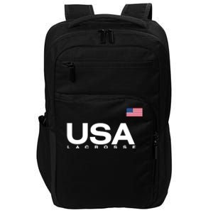 Big Usa Lacrosse Flag Gift Impact Tech Backpack