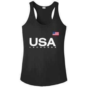 Big Usa Lacrosse Flag Gift Ladies PosiCharge Competitor Racerback Tank