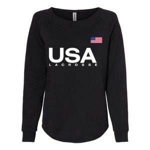 Big Usa Lacrosse Flag Gift Womens California Wash Sweatshirt