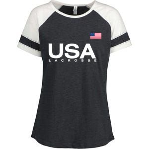 Big Usa Lacrosse Flag Gift Enza Ladies Jersey Colorblock Tee