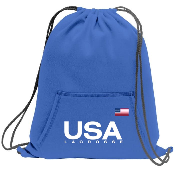 Big Usa Lacrosse Flag Gift Sweatshirt Cinch Pack Bag