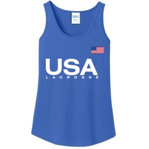 Big Usa Lacrosse Flag Gift Ladies Essential Tank