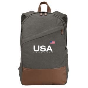 Big Usa Lacrosse Flag Gift Cotton Canvas Backpack