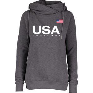 Big Usa Lacrosse Flag Gift Womens Funnel Neck Pullover Hood