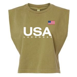 Big Usa Lacrosse Flag Gift Garment-Dyed Women's Muscle Tee