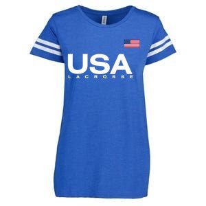 Big Usa Lacrosse Flag Gift Enza Ladies Jersey Football T-Shirt