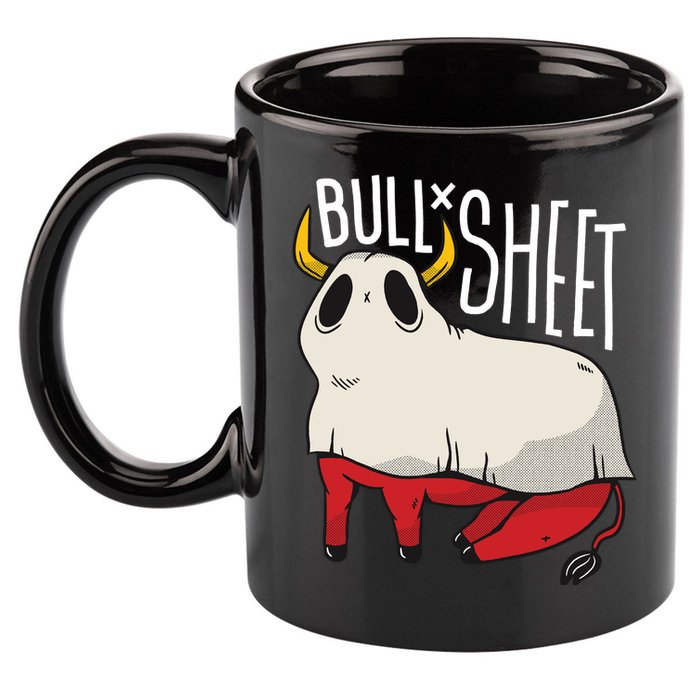 Bull Sheet 11oz C Handle Ceramic Mug