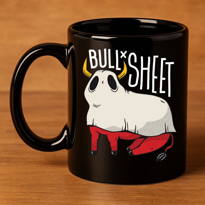 Bull Sheet 11oz C Handle Ceramic Mug