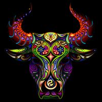 Bull Silhouette Head and Horns Cooling Performance Crew T-Shirt