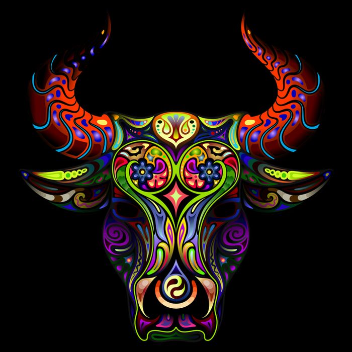 Bull Silhouette Head and Horns Cooling Performance Crew T-Shirt