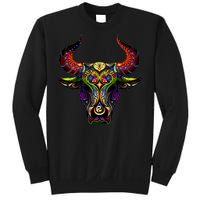 Bull Silhouette Head and Horns Sweatshirt