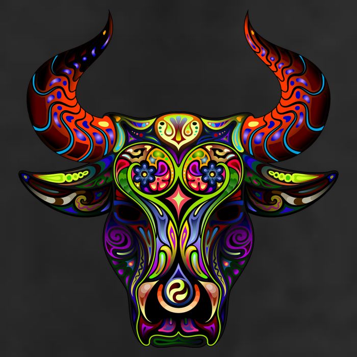 Bull Silhouette Head and Horns 11oz C Handle Ceramic Mug