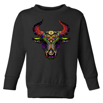 Bull Silhouette Head and Horns Toddler Sweatshirt