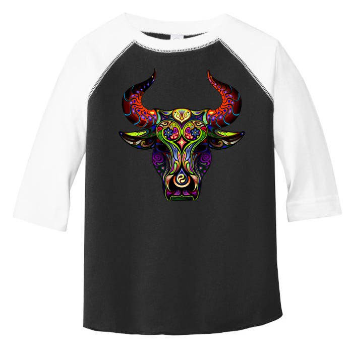 Bull Silhouette Head and Horns Toddler Fine Jersey T-Shirt