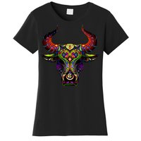 Bull Silhouette Head and Horns Women's T-Shirt