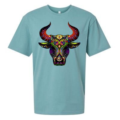 Bull Silhouette Head and Horns Sueded Cloud Jersey T-Shirt