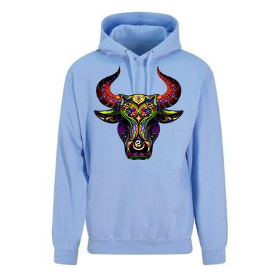 Bull Silhouette Head and Horns Unisex Surf Hoodie