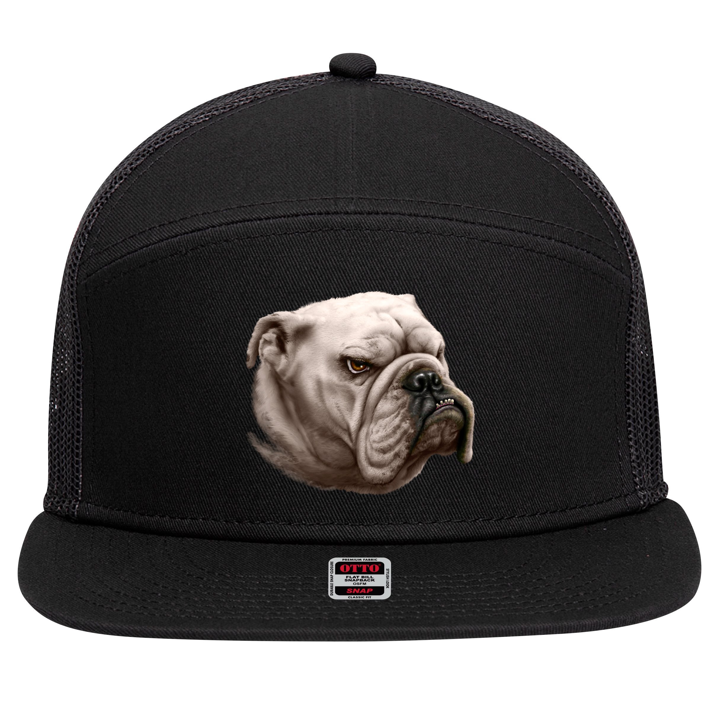 Bulldog 7 Panel Mesh Trucker Snapback Hat