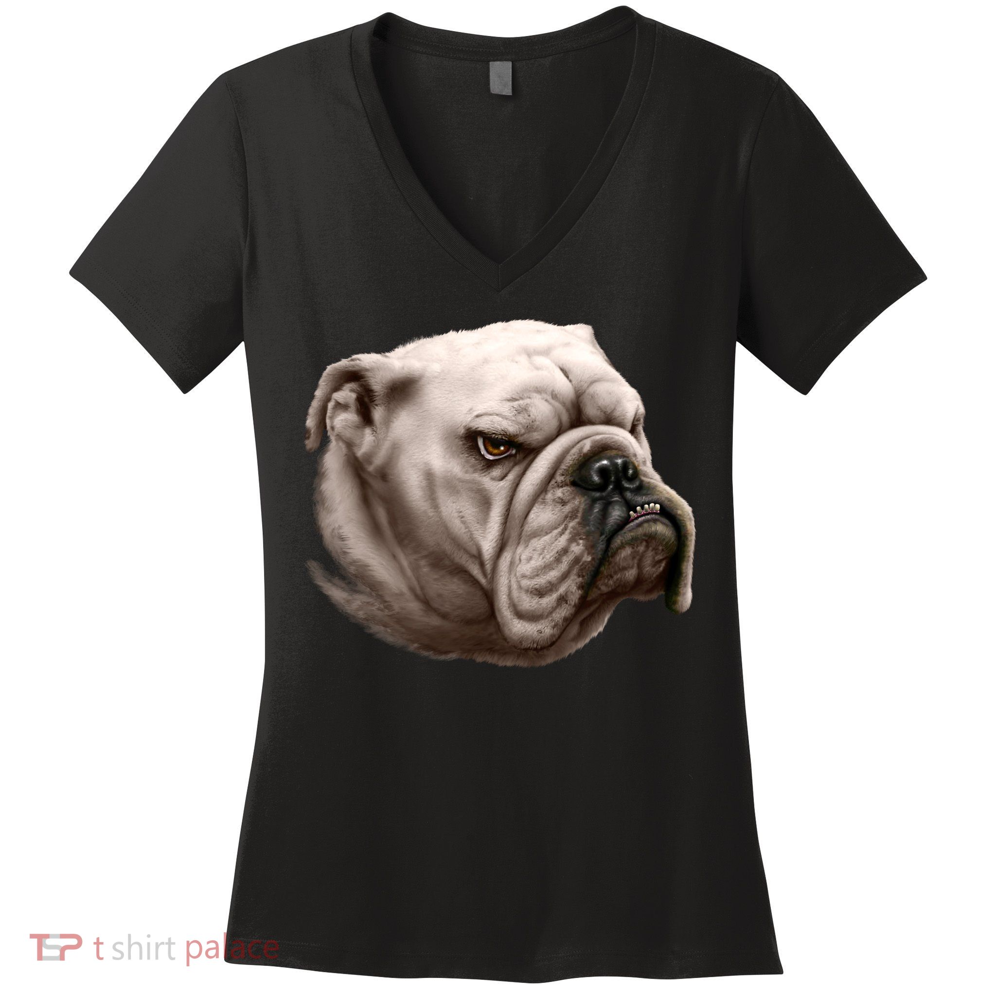 Bulldog Women's V-Neck T-Shirt