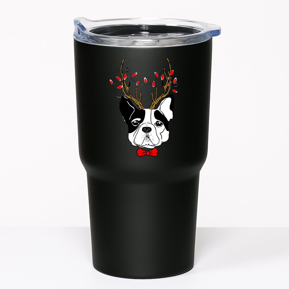 Bulldog Deer Antlers Tumbler