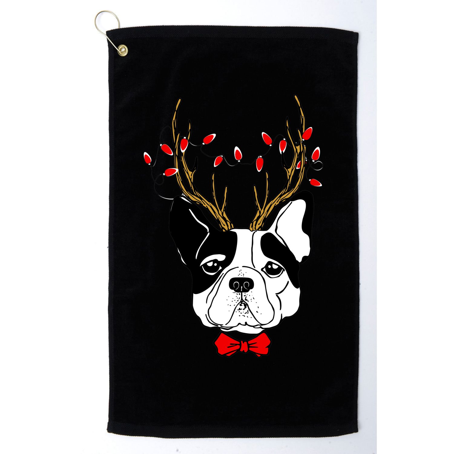 Bulldog Deer Antlers Golf Towel