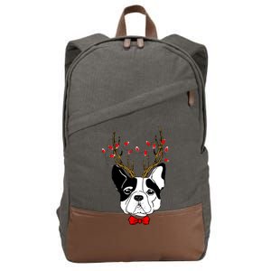 Bulldog Deer Antlers Cotton Canvas Backpack