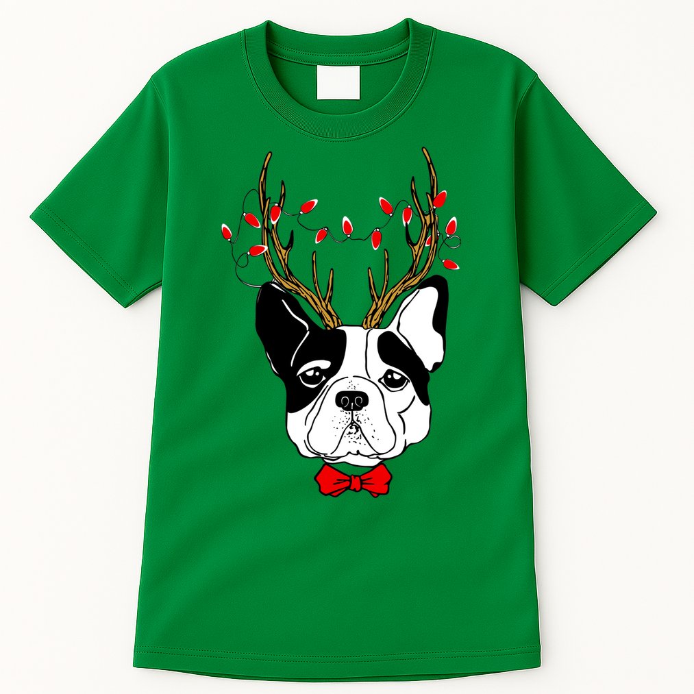 Bulldog Deer Antlers Tall T-Shirt