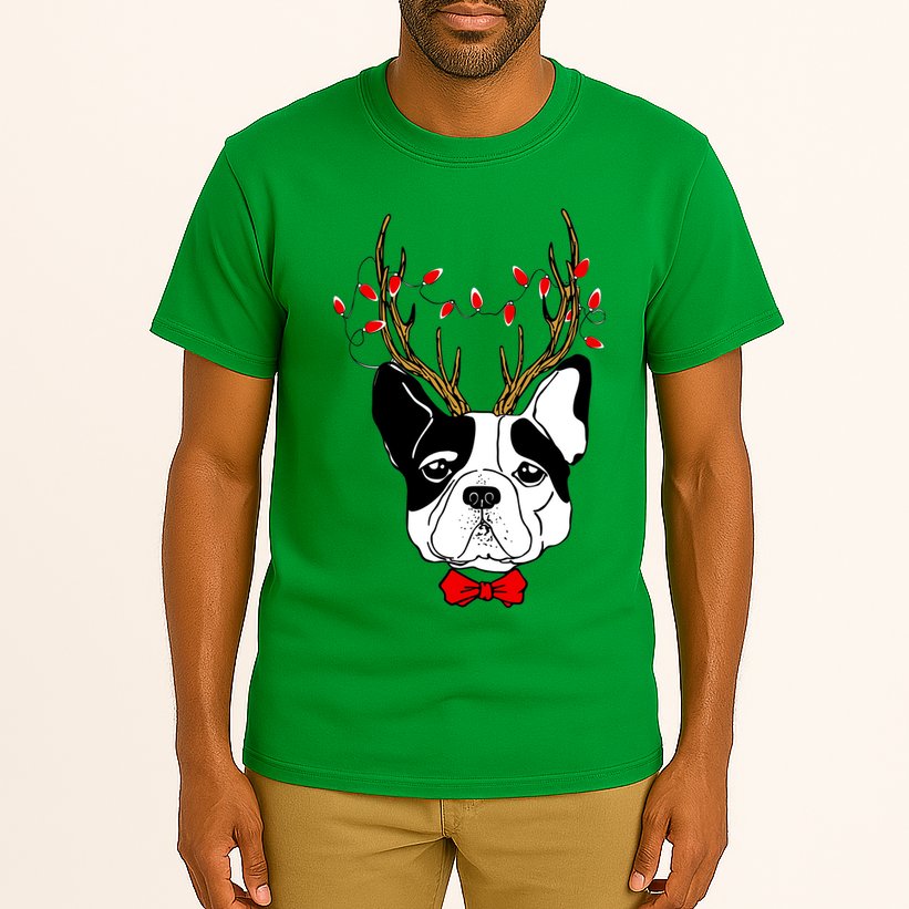 Bulldog Deer Antlers Tall T-Shirt