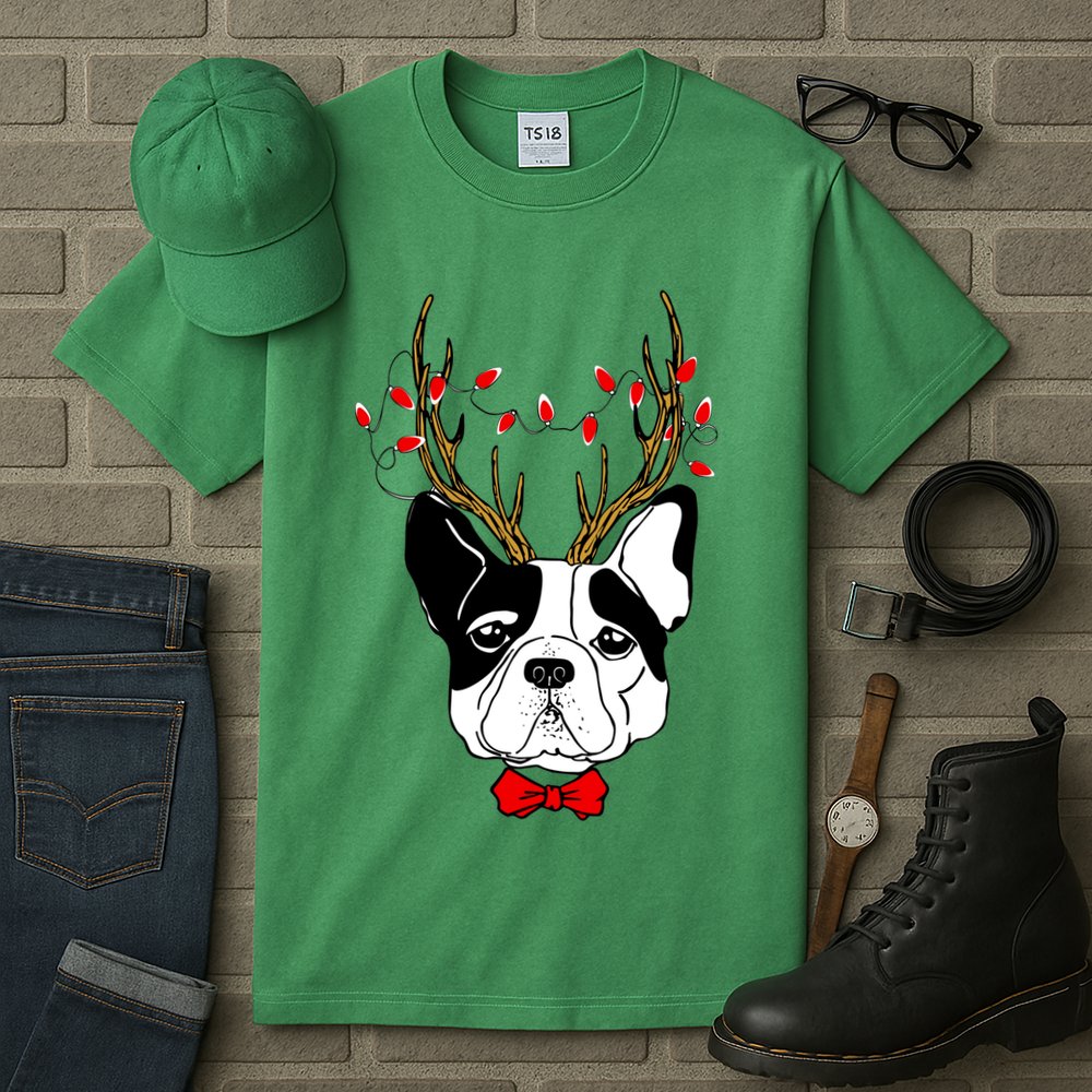 Bulldog Deer Antlers Tall T-Shirt