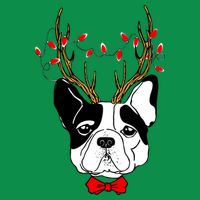 Bulldog Deer Antlers Tall T-Shirt