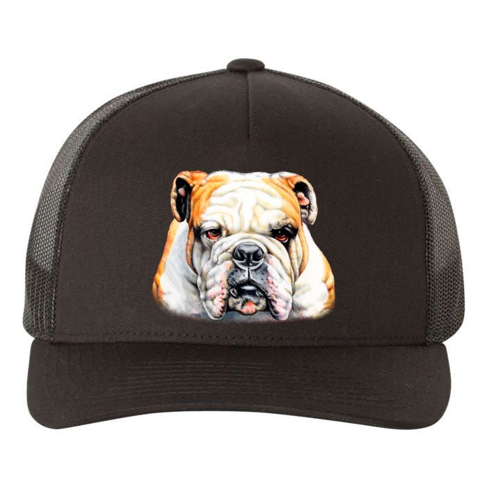 Bulldog Face Front Yupoong Adult 5-Panel Trucker Hat