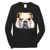 Bulldog Face Front Long Sleeve Shirt