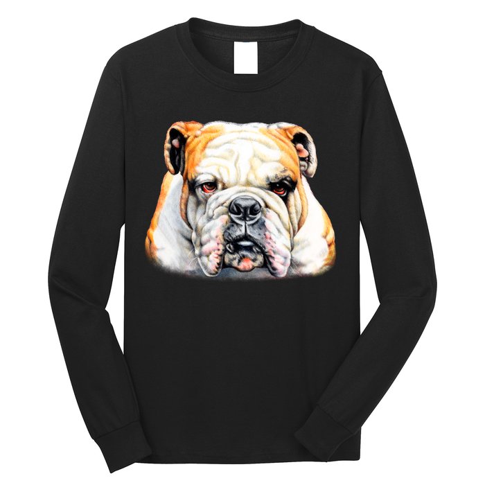 Bulldog Face Front Long Sleeve Shirt