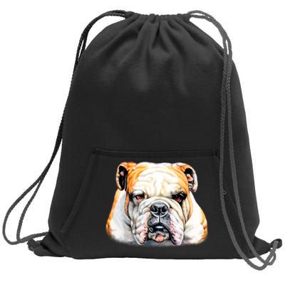 Bulldog Face Front Sweatshirt Cinch Pack Bag