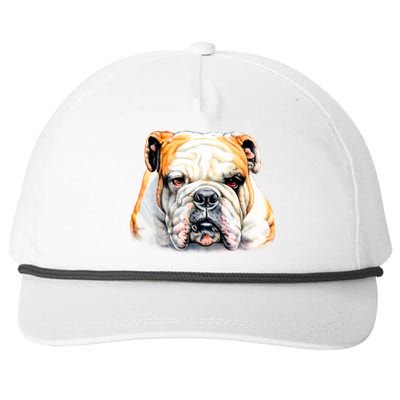 Bulldog Face Front Snapback Five-Panel Rope Hat