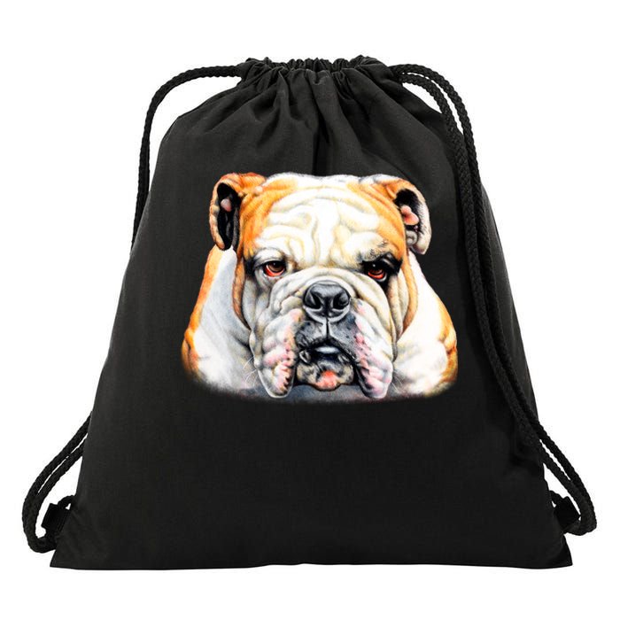 Bulldog Face Front Drawstring Bag