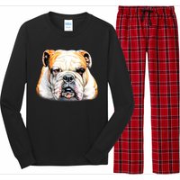 Bulldog Face Front Long Sleeve Pajama Set