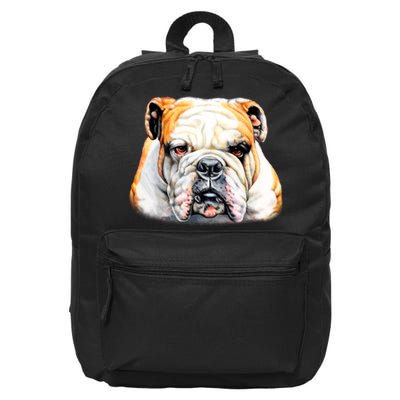 Bulldog Face Front 16 in Basic Backpack