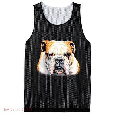 Bulldog Face Front Mesh Reversible Basketball Jersey Tank