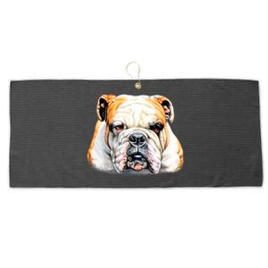 Bulldog Face Front Large Microfiber Waffle Golf Towel