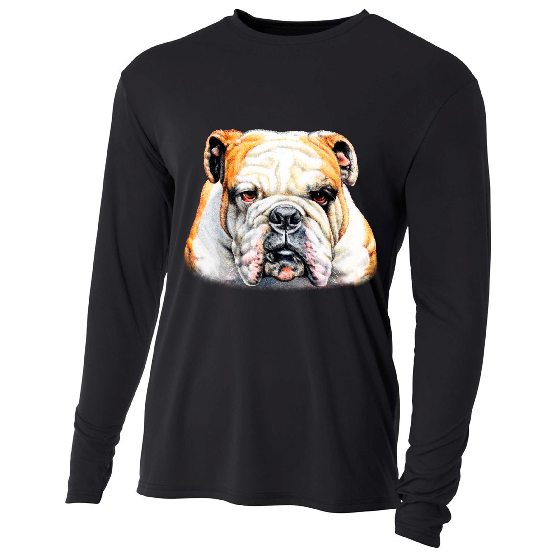 Bulldog Face Front Cooling Performance Long Sleeve Crew