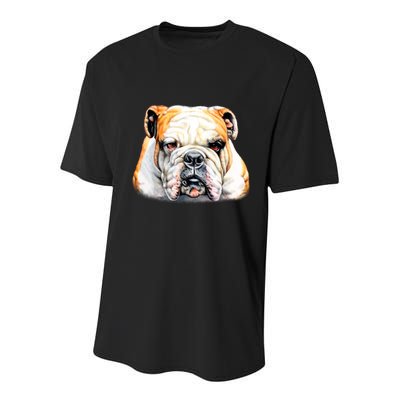 Bulldog Face Front Youth Performance Sprint T-Shirt