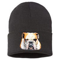 Bulldog Face Front Sustainable Knit Beanie