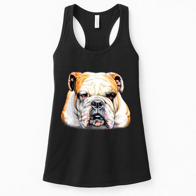 Bulldog Face Front Womens Tank Top