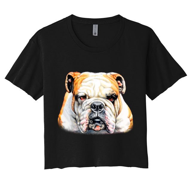 Bulldog Face Front Crop Top
