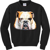 Bulldog Face Front Kids Sweatshirt