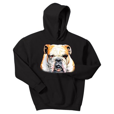 Bulldog Face Front Kids Hoodie