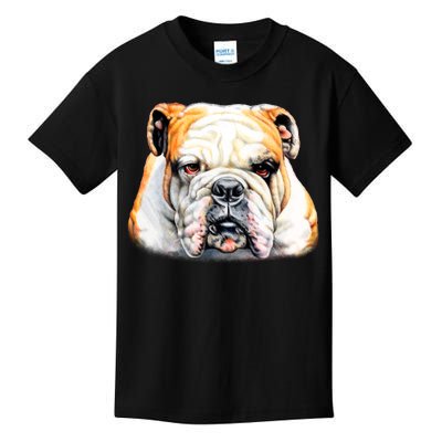 Bulldog Face Front Kids T-Shirt